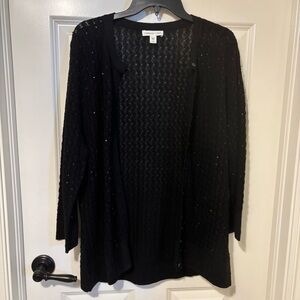NWT Coldwater Creek Women's Black Cardigan Sweater Size L